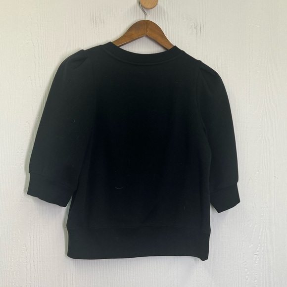 H&M - Black With Gold Beatles Embroidered Puff Short  Sleeve Sweatshirt Size XS - Picture 10 of 10